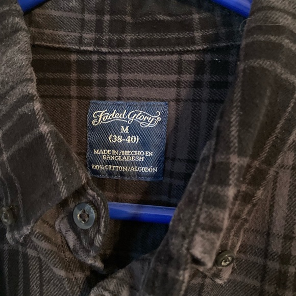 Faded Glory Dark Flannel Shirt - Picture 3 of 3